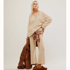 Free People Cream Hailee Sweater Set